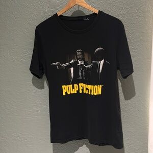 Pulp Fiction "John Travolta & Samuel Jackson" Black Vintage T-Shirt Size Small